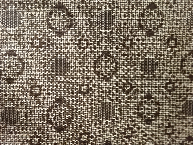 JAPANESE KIMONO / ANTIQUE KIMONO / SILK / DORO OSHIMA TSUMUGI / WOVEN DIAGONAL GRID